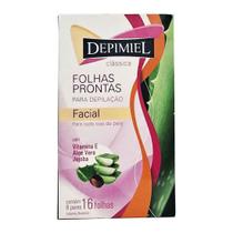 Folhas Depilatórias Facial Com Aloe Vera Jojoba e Vitamina E - Depimiel