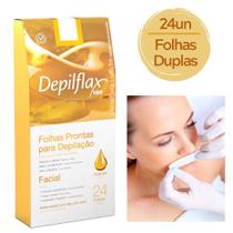 Folhas Depilatórias Natural Facial Depilflax 24 Unidades Testado Dermatologicamente Folhas Depilatórias Natural Facial Depilflax 24 Unidades Testado Dermatologicamente