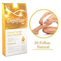 Folhas Depilatorias Prontas Corporal Depilflax Natural 20 Unidades Dermatologicamente Testado