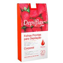 Folhas Depilflax Para Depilaçao Morango 20 unidades Folhas Depilflax Para Depilaçao Morango 20 unidades