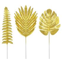 Folhas douradas artificiais, caules, LOMIRO, 30 unidades, decoração de casamento