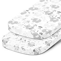 Folhas equipadas com bassinet para Mika Micky Bedside Sleeper Bassinet Mattress Pad Snuggly Soft 100% Jersey Cotton 2 Pack