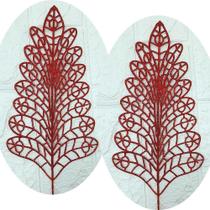 Folhas Flores árvore Natal Gliter Vermelho De 40cm Kit 4pçs