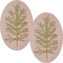 Folhas Flores Enfeite Natal Gliter Dourado De 40cm Kit 6pçs