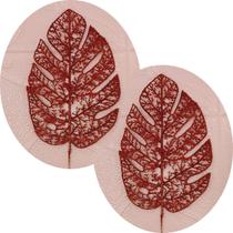 Folhas Flores Enfeite Natal Gliter Vermelho 35cm Kit 4pçs Folhas Flores Enfeite Natal Gliter Vermelho 35cm Kit 4pçs