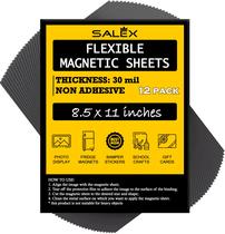 Folhas Magnéticas SALEX 21,5 x 28 cm, 0,76 mm, sem adesivo, pacote com 12 Folhas Magnéticas SALEX 21,5 x 28 cm, 0,76 mm, sem adesivo, pacote com 12
