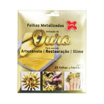 Folhas Metalizadas Imitacao Ouro C/25 Fl Make+ Folhas Metalizadas Imitacao Ouro C/25 Fl Make+