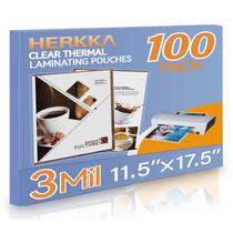 Folhas para Plastificação HERKKA Pacote com 100 Unidades 29x44 cm 3 Mil Folhas para Plastificação HERKKA Pacote com 100 Unidades 29x44 cm 3 Mil