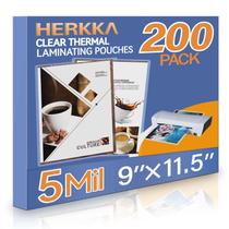 Folhas para Plastificação HERKKA Pacote com 200 Unidades 5 Mil 23x29 cm Folhas para Plastificação HERKKA Pacote com 200 Unidades 5 Mil 23x29 cm