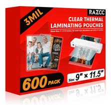 Folhas para plastificação RAZCC 600 unidades 23 x 29 cm 3 mil transparentes Folhas para plastificação RAZCC 600 unidades 23 x 29 cm 3 mil transparentes