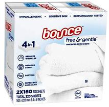 Folhas para Secadora Bounce Free & Gentle Sem Perfume 320 Unidades Folhas para Secadora Bounce Free & Gentle Sem Perfume 320 Unidades