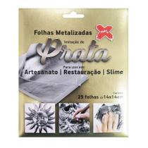 Folhas Prata Metalizadas - Ref. 6116 - 25 unidades - Make Mais - Rizzo