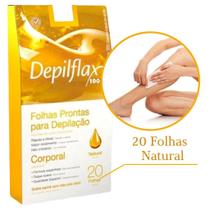 Folhas Prontas Cera Depilatória Corporal Natural Depilflax 20un. - Depilar