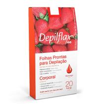 Folhas Prontas Corporais Depilflax Morango com 20 Unidades Folhas Prontas Corporais Depilflax Morango com 20 Unidades