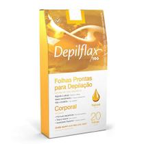 Folhas Prontas Corporais Depilflax Natural com 20 Unidades