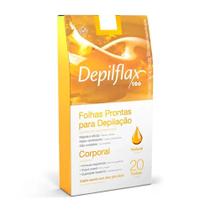 Folhas Prontas Corporal Natural Depilflax 20 Unidades