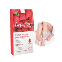 Folhas Prontas de Depilação Corporal Pernas Depilflax Morango Hortelã Natural 20un Depilatórias Folhas Prontas de Depilação Corporal Pernas Depilflax Morango Hortelã Natural 20un Depilatórias