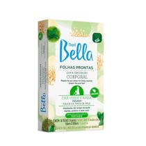 Folhas Prontas Depil Bella Para Depilação Corporal Chá Verde e Aveia 16Uni