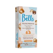 Folhas Prontas Depil Bella Para Depilação Facial Óleo de Argan 16uni