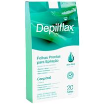 Folhas Prontas Depilação Corporal Aloe Vera Depilflax Cera Fria Perna Braco Axila 20 Unidades Folhas Prontas Depilação Corporal Aloe Vera Depilflax Cera Fria Perna Braco Axila 20 Unidades