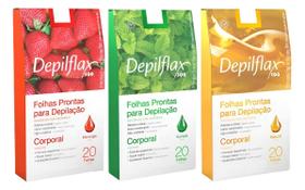 Folhas Prontas Depilação Corporal Depilflax 20un