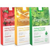 Folhas Prontas Depilflax Para Depilação Corporal Kit C/3