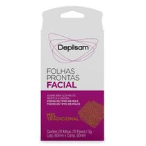 Folhas Prontas Facial Com 10 Pares Mel Depilsam