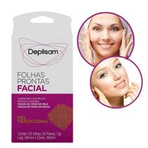 Folhas Prontas Facial Depilsan Mel Tradicional 10 Pares 3g
