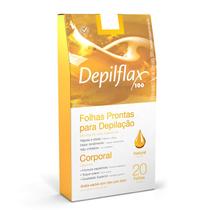 Folhas Prontas para Depilação Corporais Depilflax C/ 20 Unidades - Natural