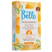 Folhas Prontas para Depilação Corporal Depil Bella Mel com Aloe Vera Tradicional 16 Unidades