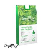 Folhas Prontas para Depilação Corporal Depilflax Hortelã 20u