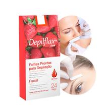 Folhas Prontas para Depilação Facial Buço Sobrancelha Depilflax 24 Unidades