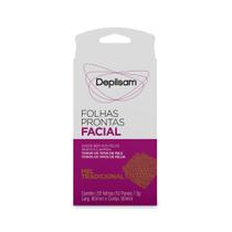 Folhas Prontas Para Depilação Facial Depilsam Mel 20Fls Folhas Prontas Para Depilação Facial Depilsam Mel 20Fls