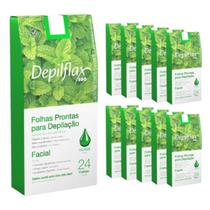 Folhas Prontas Para Depilação Facial Hortelã 10un 24 Folhas Depilflax Folhas Prontas Para Depilação Facial Hortelã 10un 24 Folhas Depilflax