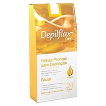 Folhas Prontas Para Depilação Facial Mel 24Un Único - Depilflax