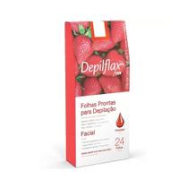 Folhas Prontas para Depilação Facial Morango Depilflax Folhas Prontas para Depilação Facial Morango Depilflax