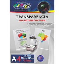 Folhas Transparência A4 150 micras Jato de Tinta com Tarja Off Paper 10 folhas
