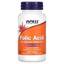 Folic Acid 800mg + Vitamin B12 (250) - Now Foods