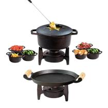 Fondue 1,7 L + 6 Malgas + Réchaud Redondo Chapa De Ferro Fundido
