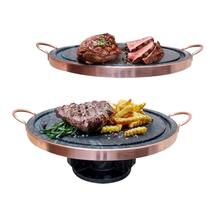 Fondue De Carne 32 Cm + Grelha 27 Cm Em Pedra Sabão