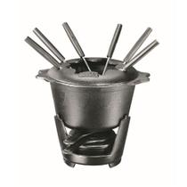 Fondue Ferro Fundido 1,2L com Fogareiro e 6 Garfos Preto Panela Mineira