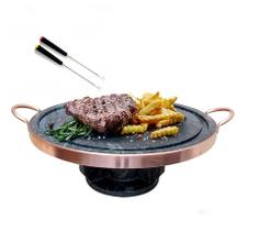 Fondue Para Carnes De Pedra Sabão 23cm + 2 Garfinhos Curado