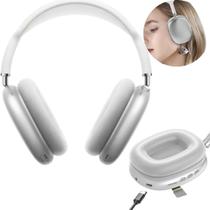 Fone Bluetooth Arco Abafador Cancelamento De Ruido - Prata