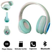 Fone Bluetooth Cartão Aux XTRAD LC-849 Macaron Azul