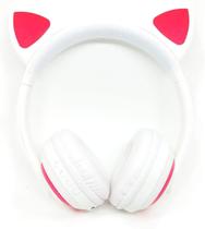 Fone Bluetooth com Orelhas de Gato e Iluminação LED Fone Sem Fio de Gatinho BRANCO