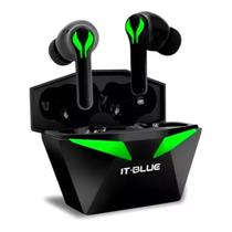 Fone Bluetooth Gamer 5.0 It blue Le-2406 Com Microfone Academia, Treino, Corrida, cor preto com luz verde Fone Bluetooth Gamer 5.0 It blue Le-2406 Com Microfone Academia, Treino, Corrida, cor preto com luz verde
