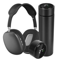 Fone bluetooth headset sem fio Pro 9 ultra bass e garrafa térmica led 500ml Fone bluetooth headset sem fio Pro 9 ultra bass e garrafa térmica led 500ml