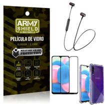 Fone Bluetooth HS-615 Samsung A30S + Capinha Anti Impacto + Película 3D - Armyshield