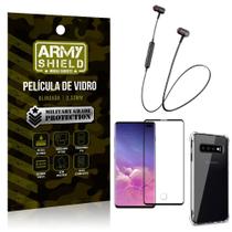 Fone Bluetooth HS-615 Samsung S10 Plus + Capinha Anti Impacto + Película 3D - Armyshield