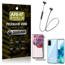 Fone Bluetooth HS-615 Samsung S20 + Capinha Anti Impacto + Película 3D - Armyshield